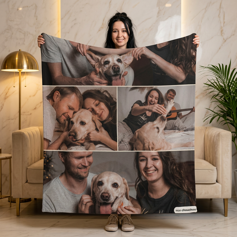 Couverture Photos Animaux « Vos 4 Photos » — Polaire Personnalisée