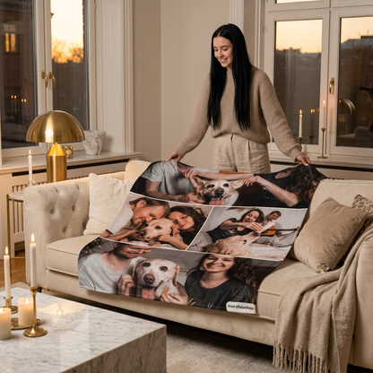 Couverture Mosaïque « Vos 4 Photos » — Polaire Personnalisée