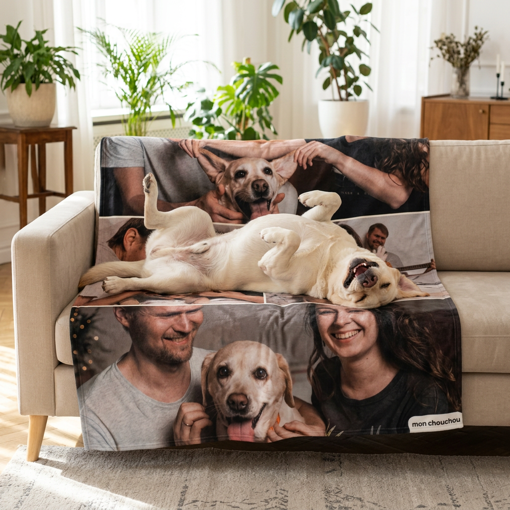 Couverture Mosaïque « Vos 4 Photos » — Polaire Personnalisée