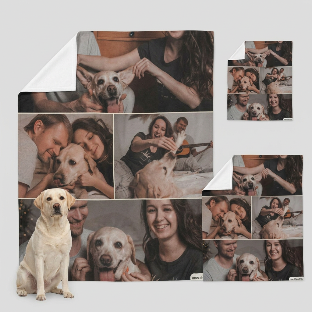Couverture Mosaïque « Vos 4 Photos » — Polaire Personnalisée