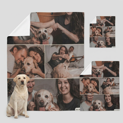 Couverture Mosaïque « Vos 4 Photos » — Polaire Personnalisée