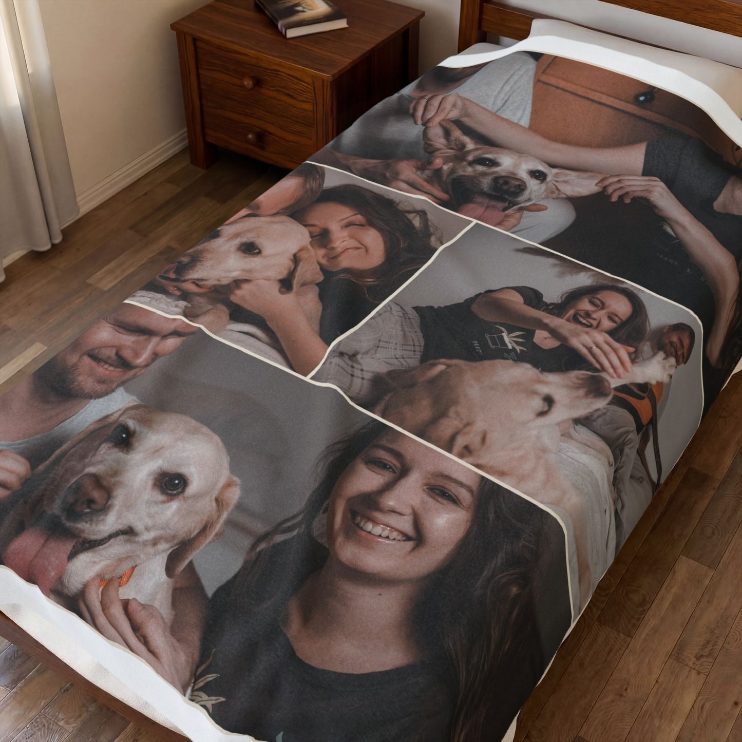 Couverture Mosaïque « Vos 4 Photos » — Polaire Personnalisée