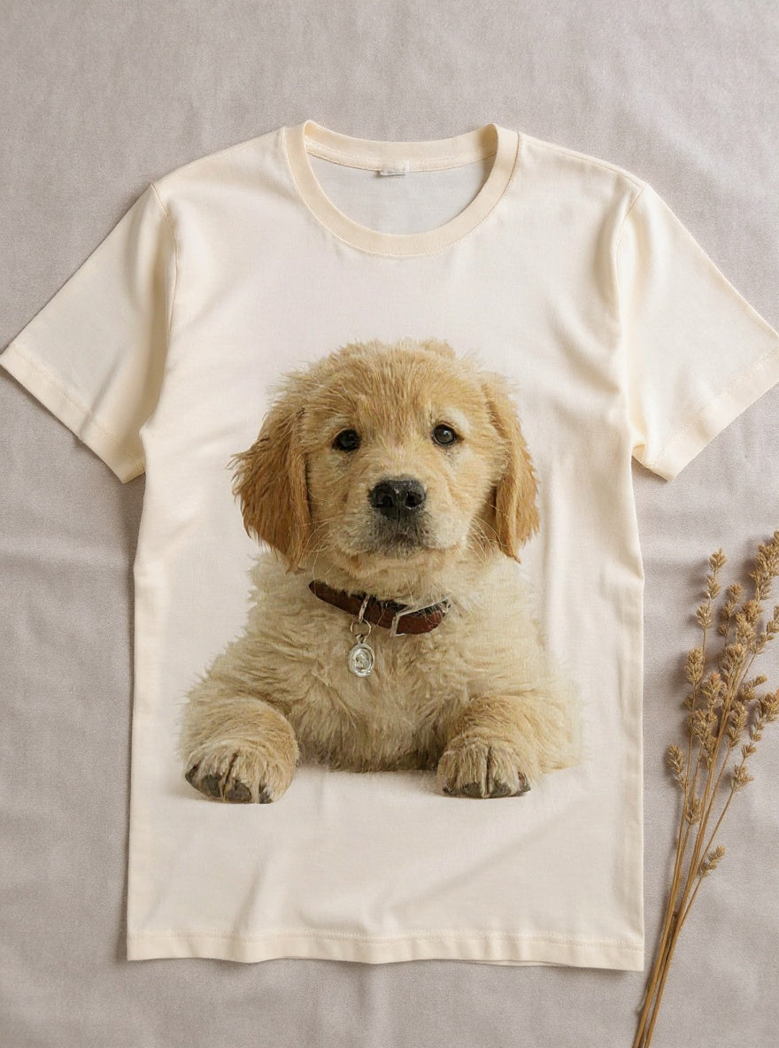 T-shirt portrait de chien détail