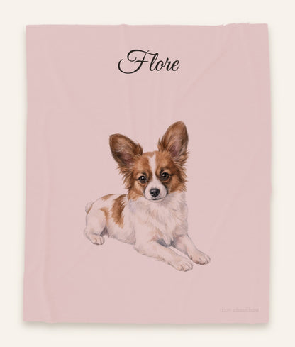 Couverture Portrait Fidèle aquarelle rose poudré avec prénom