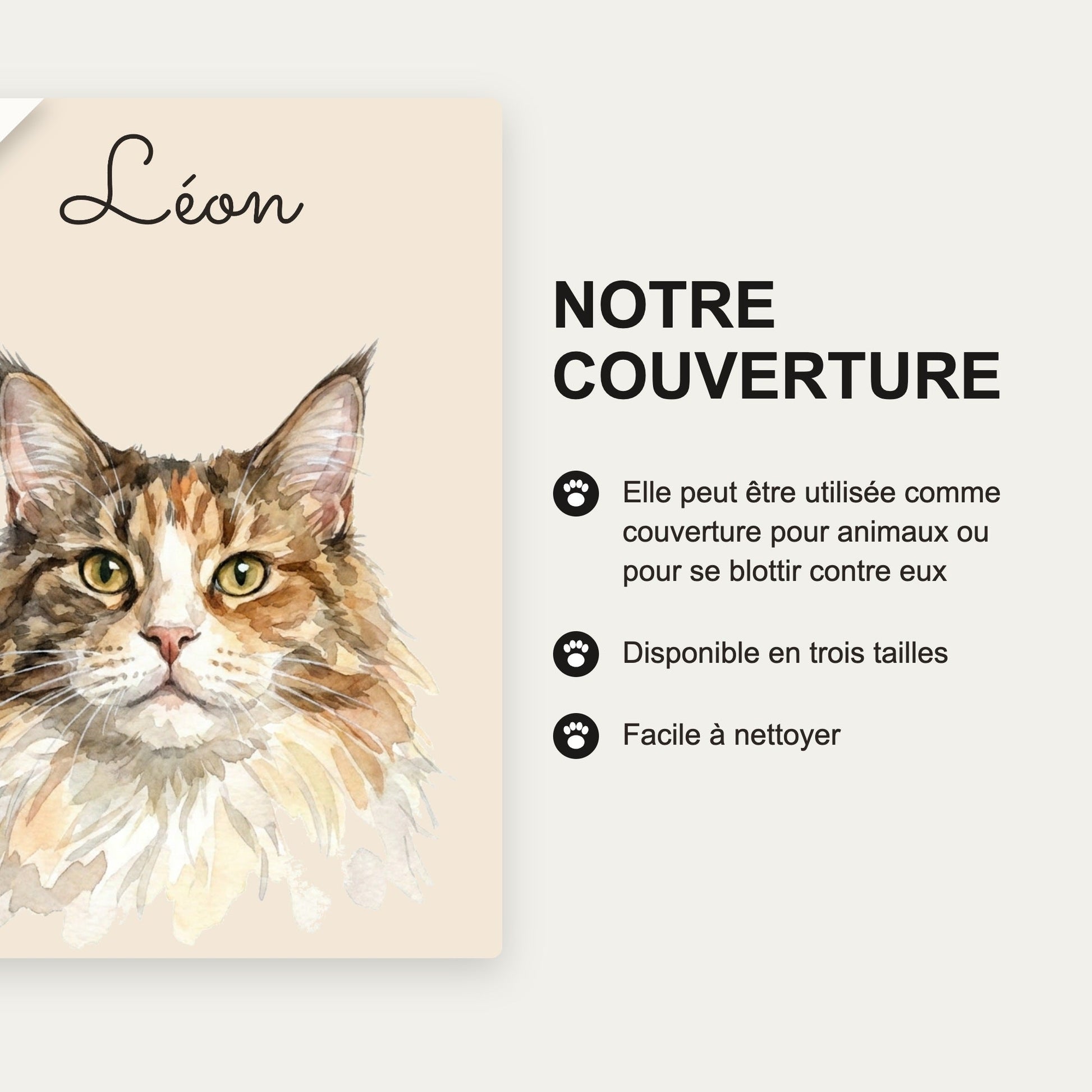 Notre couverture polaire, trois tailles, facile à nettoyer