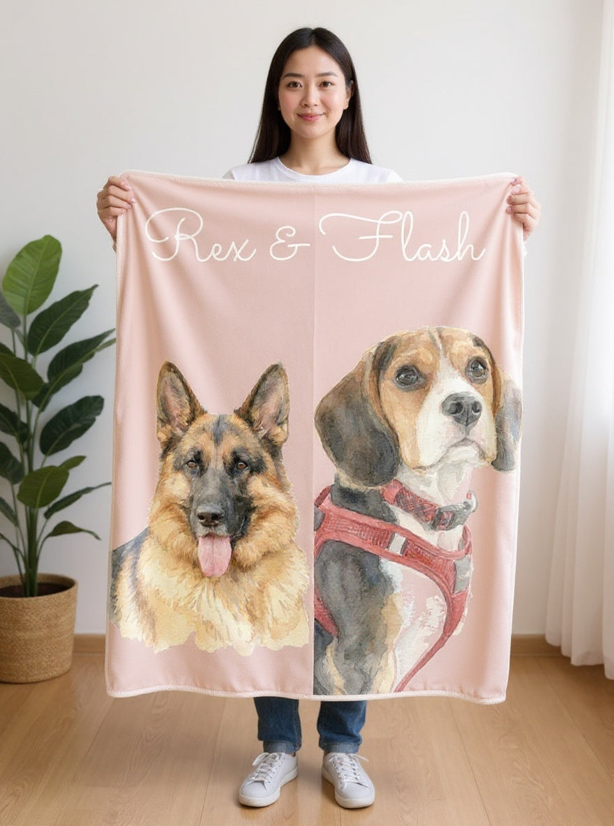 Couverture portrait deux chiens Rex et Flash