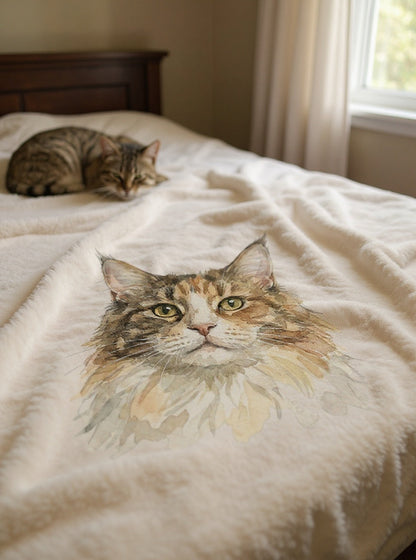 Couverture portrait chat sur un lit